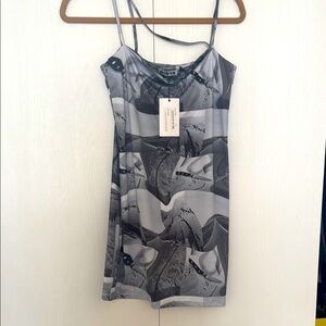 NWT Black and White knife mini dress